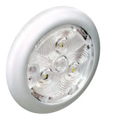 ATTWOOD MARI 6320W7 ASM-LT INT WHT LED WHT Interior/ Exterior; 1.8 Watts; 12 Volt DC; White LED; 2-3/4 Inch Round; Clear Lens; Stainless Steel Housing; White Plastic Bezel