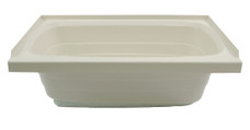 LIPPERT COMP 209376 PRCHMNT-RIGHT HAND DRAIN Standard Tub; 24 Inch x 36 Inch; With Threshold; Without Seat; Smooth Floor Surface; Right Hand Drain; Parchment; ABS