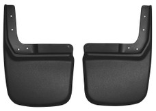 HUSKYLINER 57141 MUD FLAP Direct-Fit; Set of 2; Contoured; Without Logo; Black; Thermoplastic; Screw On