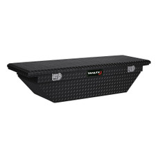 TRAILFX 120602 60'LOW PRO CROSSOVER TB BLK Crossover Angled; Single Lid With Struts; Diamond Tread; Gloss Black; 16 Gauge Aluminum; 19-1/4 Inch Length x 60 Inch Width x 13-1/2 Inch Height; 7.2 Cubic Foot Capacity; With Plastic Tray