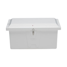 TAYLOR MADE 83550 STOW 'N GO DOCK BOX 20' X 40' X 19' Small; Low Profile; 40 Inch Length x 19 Inch Width x 20 Inch Height; White; Fiberglass; Gas Shock Closure