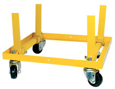 PERFORM TOOL W41037 ENGINE STAND Securely Holds Most Engine Blocks; 4 Leg Roller With Adjustable Cam Buckle Strap; 750 Pound Weight Capacity; Yellow