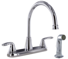 VALTERRA LLC PF231301 KTN 8  HB  CH  SS  QTR Used For Kitchen; 8 Inch Gooseneck Type Spout; Chrome Plated/ Stainless Steel; 2-Lever Handle; Hybrid Shield