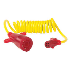 HUSKY TOWING 30500 7RV MALE TO 4RD MALE FLEX ADPT 7-Way Blade To 4 Round; With Nite Glow ?äó; 8 Foot Stretch Flex-Coil ?äó; Without Trailer Socket