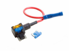 WIRTHCO 30105 LOW PROFILE TAPA CIRCUIT ATM/ Mini Dual Blade Fuses; 5 Inch 16 Gauge Red Wire; 25 Amperage Max Rating; Without Fuse; Single