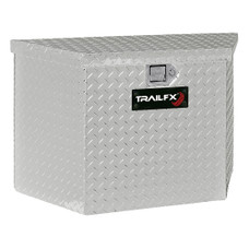 TRAILFX 201341 34' X 21' TRAILER BOX Trailer Tongue; Single Lid With Struts; Diamond Tread; Bright; Polished 16 Gauge Aluminum; 34 Inch Length x 18 Inch Width x 21 Inch Height; 4.1 Cubic Foot Capacity