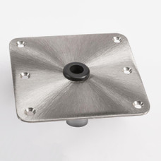 WISE SEATING 8WD2000-2 KING PIN 11' PEDESTAL SEAT POST Rectangular; 7 Inch Length x 7 Inch Width; Threaded; Brushed; Aluminum; ABYC Code - B; With 5-1/4 Inch Hole Pattern Spring Loaded Mounting Bracket