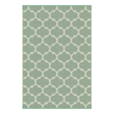 LIPPERT COMP 2021028007 LIPPERT ALL WEATHER 6'X9' GREEN PAT 9 Foot Length x 6 Foot Width; Green; Polypropylene; Reversible Fabric; UV/ Mold/ Mildew Resistant; Without Grommets/ Stakes; With Corner Loops For Optional Tie-Down And Carry Bag