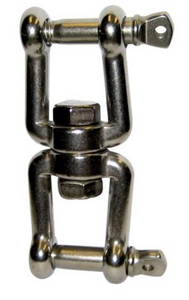 LEWMAR SWIVELJJ8 JAW JAW SWIVEL 5/16''8MM SS Attach Between Line And Chain/ Between Chain And Anchor; 5/16 Inch Chain; 316 Stainless Steel