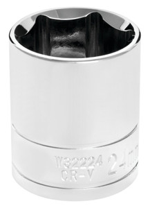 PERFORM TOOL W32224 SOCKET 24MM 1/2 Inch Drive; 24 Millimeter; Metric; 6 Point; Polished Nickel Chrome Plated; Vanadium Alloy Steel; Single