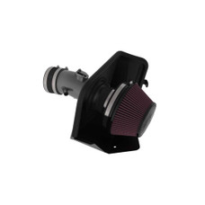 K&N FILTER 77-6019KC PERFORMANCE AIR INTAKE SYSTEM Gunmetal Gray Aluminum Tube; Red Filter; With Heat Shield