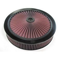 K&N FILTER 66-3040 AIR FLT UNIV.SEE AP.GUIDE For Use With Carbureted Engines; 5-1/8 Inch Neck Flange; 14 Inch Diameter x 2-3/4 Inch Height; Round; Filter Top; With Filter; With Hold Down Screws