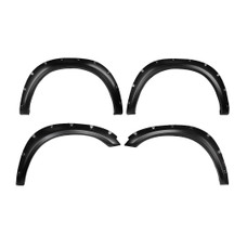 TRAILFX TFD3002S POCKET STYLE FLARE SMOOTH SET OF 4 Pocket Style; Extended Tire Coverage; Black Smooth Paintable Finish; Injected Polypropylene; With Polished Stainless And Black Steel Rivets/ Stainless Hardware Kit