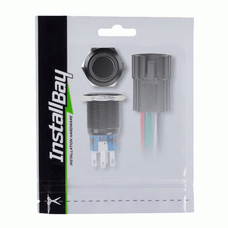 METRA IBRBSY19 19MM BLACK ROUND SWITCH W/LATCH & H 5 Amp Max; 19 Millimeter Round; IP67 Waterproof; LED; Black; With Latch And Harness