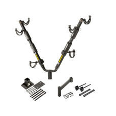 LIPPERT COMP 731138 HITCH-IT  (BIKE BASE PLUS BIKE WING Mounts On 2 Inch To 4 Inch Tongue Tube; Holds 2 Bikes; Up To 80 Pound Weight Capacity; Cradle System With Straps; Black; With BikeBase ?äó Trailer Tongue Adapter