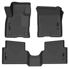 HUSKYLINER 95051 FRONT & 2ND SEAT FLOOR LINERS Molded Fit; Raised Ridge; Black; TPO (Thermoplastic Olefin); 3 Piece
