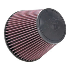 K&N FILTER RU-1048 UNIVERSAL CLAMP-ON AIR FILTER Washable; Red; Cotton Gauze; Round Tapered; 4-1/2 Inch Top Outside Diameter x 7-1/2 Inch Base Outside Diameter; 6 Inch Height; 6 Inch Flange Inside Diameter x 5/8 Inch Flange Length; Black Rubber Top
