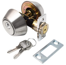 VALTERRA LLC L32CS3208 DEADBOLT  DBL. CYL. 5/8' Double Cylinder; 5/8 Inch Throw; Dead Bolt Only; Keyed Entry; Fits 2-3/8 Inch Backsets; Fits Standard or Drive-In Latches; Stainless Steel