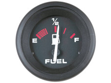 SIERRAMARINE 57902P FUEL  AMEGA 2' Universal; 2 Inch; Short Electrical Sweep; Analog; Empty-Half-Full; Black Face/ Black Bezel/ White Pointer Needle; Thru-Dial Lighting; 12 Volt DC; For Marine Applications