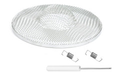 JR PRODUCTS 06-30275 FLYING INSECT SCREEN 6.15 (ROUND) Furnace Vent; For Use With Suburban DD Series; 6-1/8 Inch Diameter x 1-5/16 Inch Height; Stainless Steel; Single; With 2 Spring Fasteners And Installation Tool