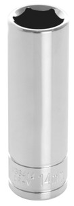 PERFORM TOOL W38414 SOCKET DP 14MM 3/8 Inch Drive; 14 Millimeter; Metric; Deep Socket; 6 Point; Polished Nickel Chrome Plated; Vanadium Alloy Steel; Single