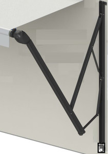 LIPPERT COMP V000467182 HARDWARE-REGALBK-63-FLATBK-TOPWIRE- For Patio Awnings; 12 Volt; Short/ 63 Inch Arm Size; Black; 2 Position Pitch; With Top Wire/ Regal Idler Head And Motor Head; Full Set