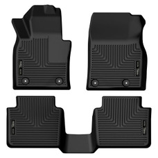 HUSKYLINER 96621 WB FR & 2ND SEAT FLOOR LINER Molded Fit; Raised Channels And Edges; Black; TPO (Thermoplastic Olefin); 3 Piece
