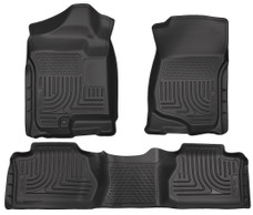 HUSKYLINER 98211 W.B.SILVERADO XCAB 07-11 Molded Fit; Smooth Arcing Ribs/ Raised Heel Pad; Black; Rubber; 3 Piece