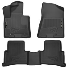 HUSKYLINER 99891 WB SPORTAGE 4PCS BLK 2017 Molded Fit; Smooth Arcing Ribs/ Raised Heel Pad; Black; TPO (Thermoplastic Olefin); 3 Piece