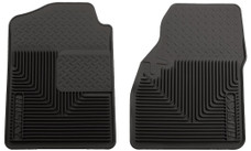 HUSKYLINER 51031 FRT FLOOR MAT BLACK (PR) Direct-Fit; Diamond Tread With Thick Drivers Heel Pad; Black; Rubber; 2 Piece