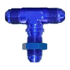 SPEEDFX 561634 -16AN BLU BULKHEAD FLARE TEE 180 Degree; Bulkhead Flare Tee; -16AN; Anodized; Blue; Aluminum; Single