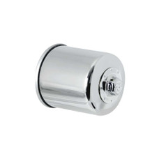 K&N FILTER KN-303C OIL FILTER Canister Style; High Flow Premium Media; With Anti Drain Back Valve; With Bypass Valve; With 17 Millimeter Removal Nut; 2.688 Inch Outside Diameter x 3.344 Inch Height; Chrome; Nitrile Rubber Gasket