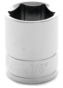 PERFORM TOOL W32028 SOCKET 7/8 1/2 Inch Drive; 7/8 Inch; Standard; 6 Point; Polished Nickel Chrome Plated; Vanadium Alloy Steel; Single