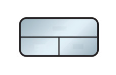 LIPPERT COMP V000341821 3000 SVSE 42 X 36 X 17 G20 TP BK W/ 3000 Series Single Vent/ Side Exit; Street Use; Glass; Adhesive Bonded Installation; 42 Inch x 36 Inch x 17 Inch; G20 Tint; Black Frame