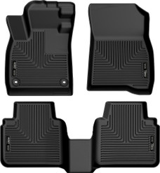 HUSKYLINER 99421 FR & 2ND SEAT FLOOR LINER Direct Fit; Raised Ridge; Black; TPO (Thermoplastic Olefin); 3 Piece