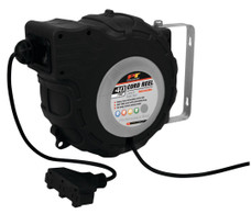 PERFORM TOOL W2278 40FT 12GA RTRACT CORD RE Retractable; 40 Foot of 12 Gauge 15 Amp Cord With Polarized Plug; Black; Wall Mount; With Bracket and Hardware