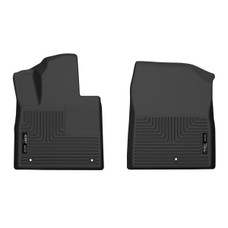 HUSKYLINER 53881 FRONT FLOOR LINERS Molded Fit; Smooth Arcing Ribs/ Raised Heel Pad; Black; Rubber; 2 Piece