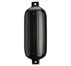 POLYFORM 71-201-180 11' X 30' TWIN EYE FENDER Ribbed; Cylinder; 11 Inch Diameter x 30 Inch Length For 35 Feet To 40 Feet Boat; Twin Eye Design; Black; PVC; Single
