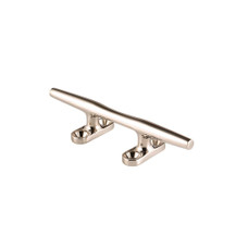 ATTWOOD MARI 66009L6 CLEAT-HOLO BASE 6' For Small Boats And Docks; Hollow Base; 6 Inch Length; Corrosion Resistant; Silver; Stainless Steel; Herreshoff Style; With Four 1/4 Inch Fasteners; Single; Aftermarket Packaging