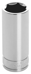 PERFORM TOOL W38418 SOCKET DP 18MM 3/8 Inch Drive; 18 Millimeter; Metric; Deep Socket; 6 Point; Polished Nickel Chrome Plated; Vanadium Alloy Steel; Single