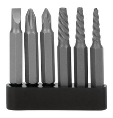 PERFORM TOOL W2503-50MM 50MM REPL TIPS FOR W2503 Use With Performance Tool W2503 Impact Driver; Slotted/ Phillips/ Spiral Extractor; 50 Millimeter Length; Set Of 6; With 3/16 Inch Slotted/ #1/ #2 Phillips/ #1/ #2/ #3 Spiral Extractors