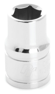 PERFORM TOOL W38012 SOCKET 3/8 3/8 Inch Drive; 3/8 Inch; Standard; 6 Point; Polished Nickel Chrome Plated; Vanadium Alloy Steel; Single