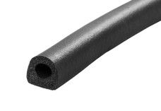 JR PRODUCTS 06-30115 D-SHAPED EPDM SPONGE RUBBER SEAL - D-Type; 1/2 Inch Width x 1/2 Inch Thickness x 25 Foot Length; Black