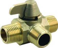 JR PRODUCTS 62255 3-WAY DIVERTER VALVE Use With Water Heaters; 3-Way Valve; 1/2 Inch MPT x 1/2 Inch MPT x 1/2 Inch MPT; Brass