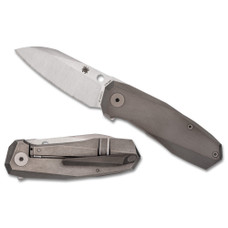 Spyderco TECNHO 3, Folding Knife, 2.64" Drop Point Blade, CTS XHP Blade Steel, 6.32" Overall Length, R.I.L. Lock, Satin Finish, Silver Blade, Gray Titanium Handle C158TIP3