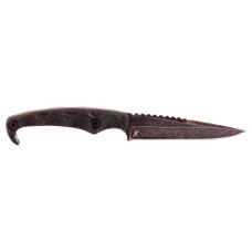 Stroup Knives MK2, Fixed Blade Knife, 4" Clip Point Blade, 1095 High Carbon Steel, 8" Overall Length, Acid Etched Finish, Black, G10 Handle, Includes Sheath MK2-B-G10