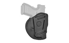 1791 Gunleather 4 Way Holster, Belt Holster, Left Hand, Stealth Black, Leather, Fits Glock 22, 23, 26, 27, 28, 29, 30, 33, 39 / Sig Sauer P228, P229 / Springfield XDS, XDE, XD (9 and 40 cal.) / Taurus G2, G2c, 709 slim / And similar frames 4WH-4-SBL