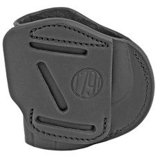 1791 Gunleather 4 Way Holster, Concealment & Belt Holster, IWB/OWB, Stealth Black Leather, Fits Glock 26/27/28/29/30/33/39, Springfield XDS/XDE/XD9/XD40, Right Hand, Size 4 4WH-4-SBL-R