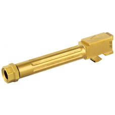 Agency Arms Mid Line Barrel, 9MM, Titanium Nitride Finish, Gold, Threaded And Fluted, Fits Glock 19 Gen 5 MLG19G5T-FTIN