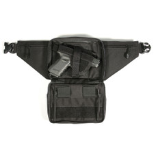 BLACKHAWK Concealed Weapon Fanny Pack, Fits Medium Frame Revolver/Compact Automatic Pistol, Ambidextrous, Black 60WF05BK